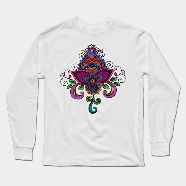 Mandala flower Long Sleeve T-Shirt by AdiDsgn